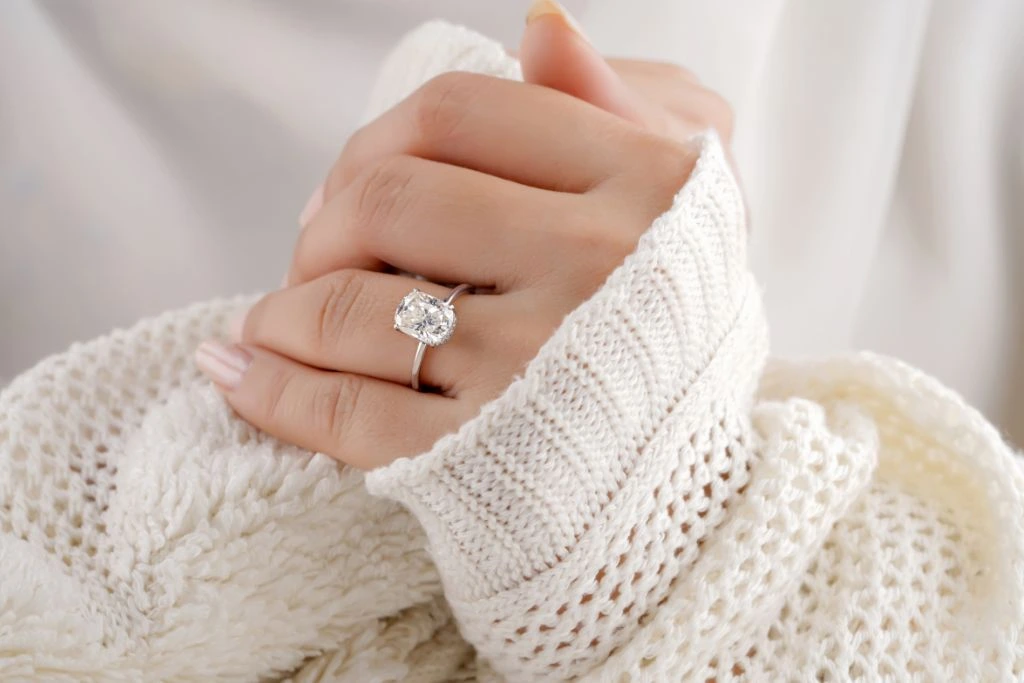 A Person Wearing an Engagement Ring