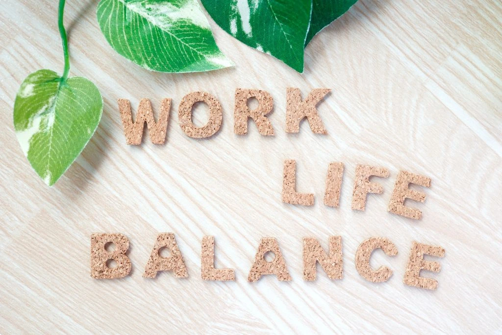 word work life balance with leaves