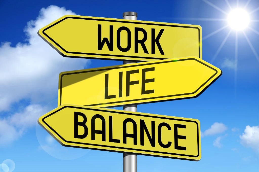 yellow signage for work, life, balance