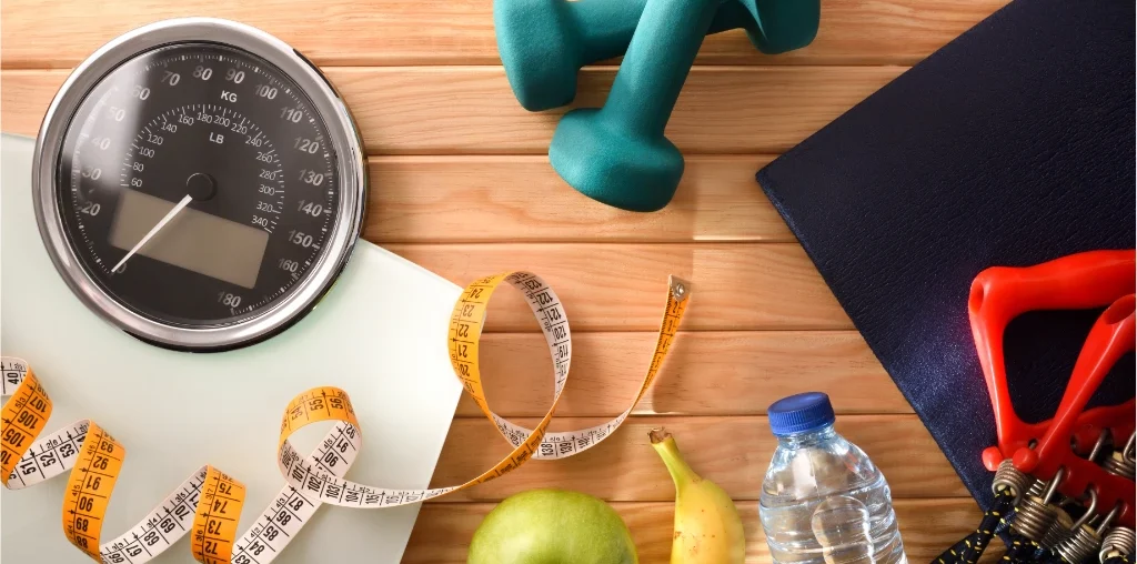 health and fitness accessories on top of a table